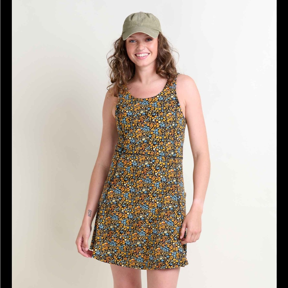 Toad&Co Seleena Golden Floral Skort Athletic Dress Womens S NWT
